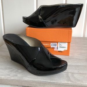 Attilio Giusti Leombruni Nero Leather Wedges 40.5